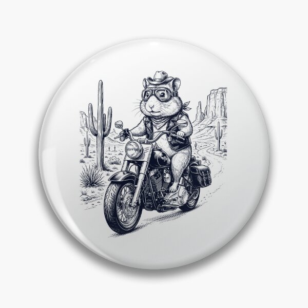 Item preview, Vintage Hamster Riding Motorbike Moto Western Cowboy Animal Lover designed and sold by DoodleTortle.