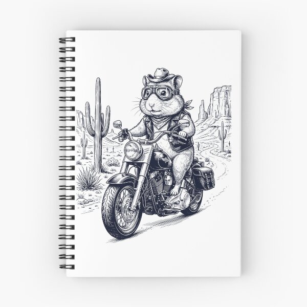 Item preview, Vintage Hamster Riding Motorbike Moto Western Cowboy Animal Lover designed and sold by DoodleTortle.