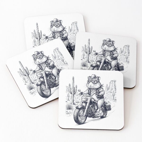 Item preview, Vintage Hamster Riding Motorbike Moto Western Cowboy Animal Lover designed and sold by DoodleTortle.
