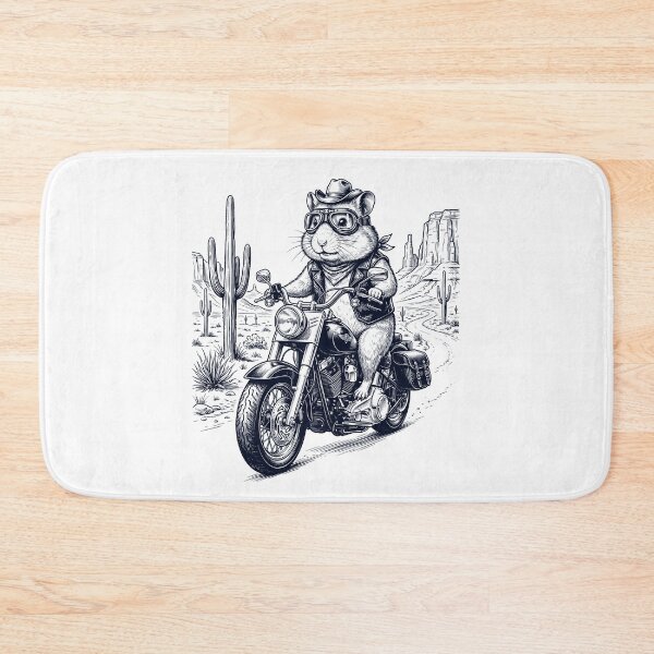 Item preview, Vintage Hamster Riding Motorbike Moto Western Cowboy Animal Lover designed and sold by DoodleTortle.