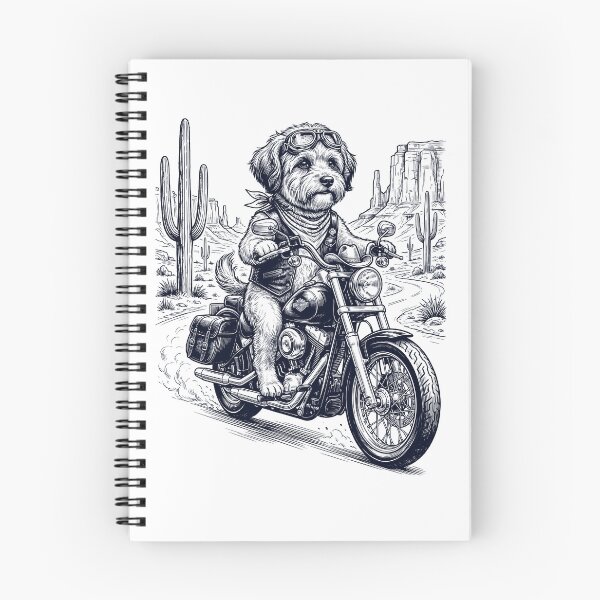 Item preview, Vintage Havanese Riding Motorbike Moto Western Cowboy Dog Lover designed and sold by DoodleTortle.
