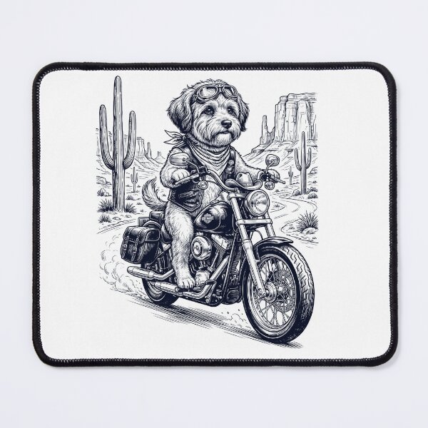 Item preview, Vintage Havanese Riding Motorbike Moto Western Cowboy Dog Lover designed and sold by DoodleTortle.