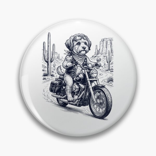 Item preview, Vintage Havanese Riding Motorbike Moto Western Cowboy Dog Lover designed and sold by DoodleTortle.