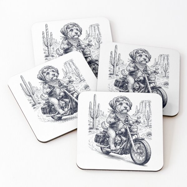 Item preview, Vintage Havanese Riding Motorbike Moto Western Cowboy Dog Lover designed and sold by DoodleTortle.