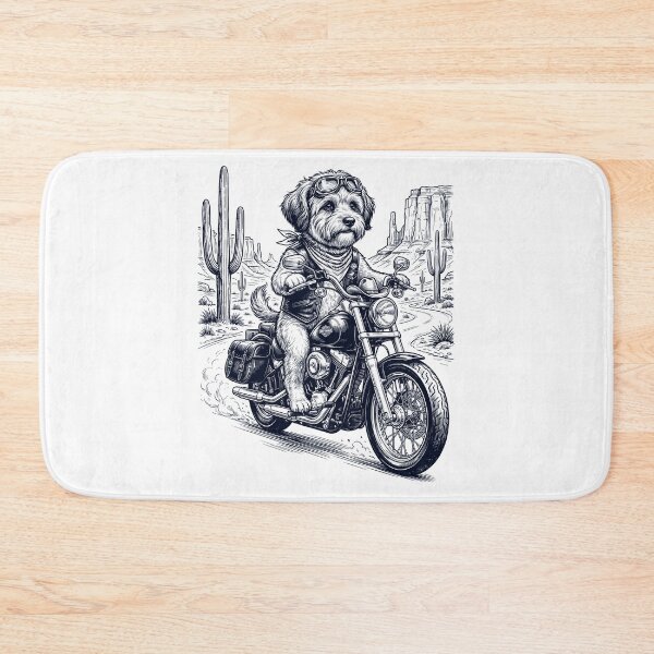 Item preview, Vintage Havanese Riding Motorbike Moto Western Cowboy Dog Lover designed and sold by DoodleTortle.