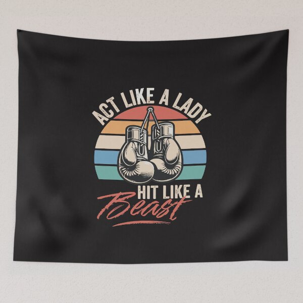 Item preview, Act Like A Lady Hit Like A Beast Boxing Woman Gym Fitness Motivation Gift designed and sold by kiralynstration.