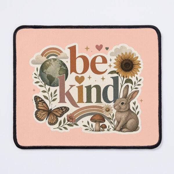 Item preview, be kind with bunny, butterfly and sunflower designed and sold by Euphoric Girls Store.