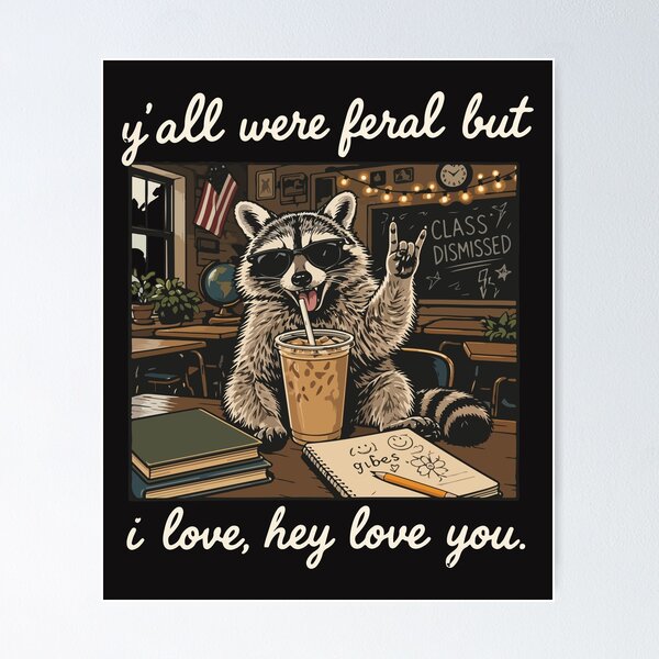 Item preview, Yall Were Feral But I Low Key Love You Funny Teacher End Of Year Gift designed and sold by kiralynstration.