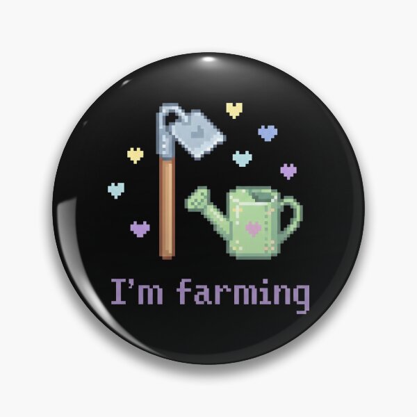 Item preview, "I'm Farming" Cute Pixel Art Garden Tools Illustration designed and sold by SplashTastic.