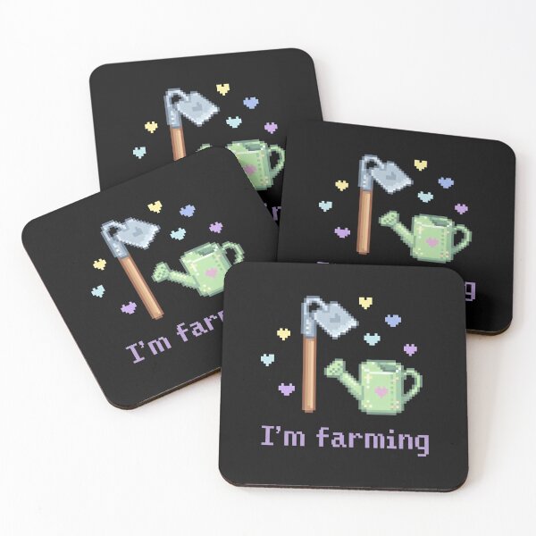 Item preview, "I'm Farming" Cute Pixel Art Garden Tools Illustration designed and sold by SplashTastic.