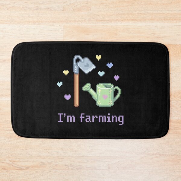 Item preview, "I'm Farming" Cute Pixel Art Garden Tools Illustration designed and sold by SplashTastic.