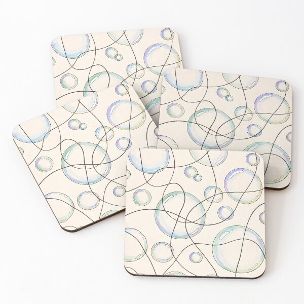 Item preview, Floating Bubbles & Abstract Line Flow Pattern designed and sold by blankTeeShirt.