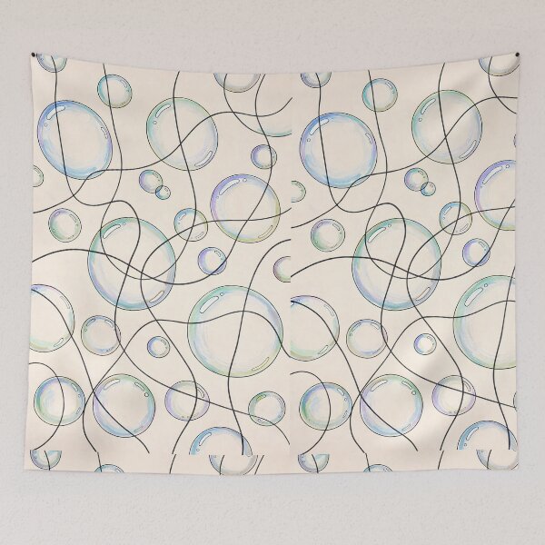 Item preview, Floating Bubbles & Abstract Line Flow Pattern designed and sold by blankTeeShirt.