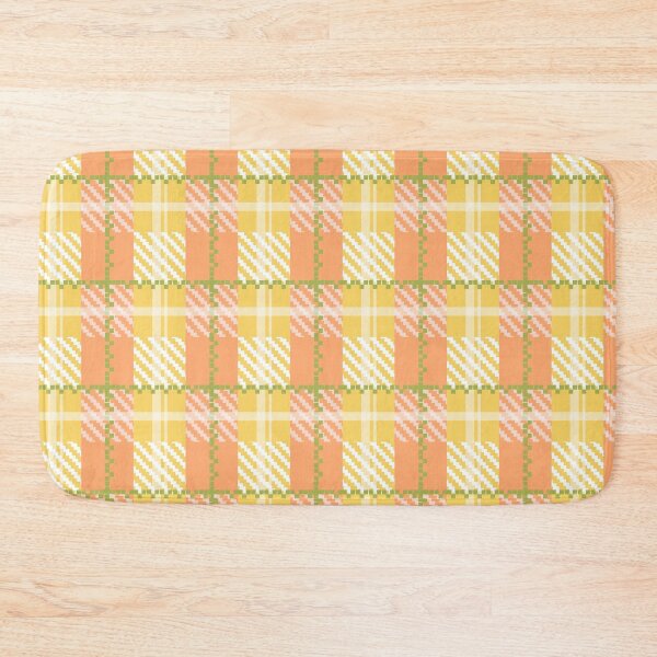 Item preview, Peach Yellow Plaid Seamless Pattern. Retro Summer Checkered Fabric Design. designed and sold by Tarathai.