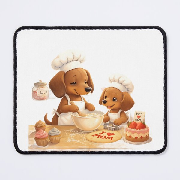Item preview, Mother's Day Dachshund Baking Dog Art designed and sold by Kedspicedesign.