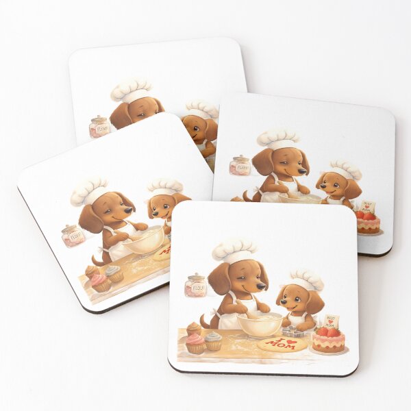 Item preview, Mother's Day Dachshund Baking Dog Art designed and sold by Kedspicedesign.