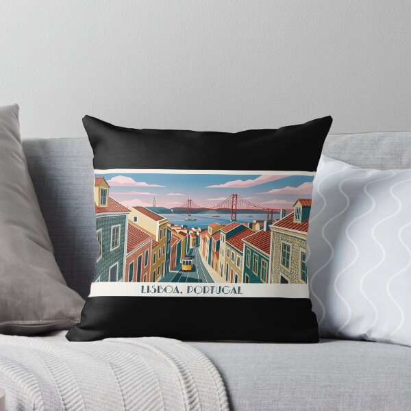 Item preview, Lisbon Cityscape - Vintage Travel Poster of Portugal designed and sold by Paulocdias.