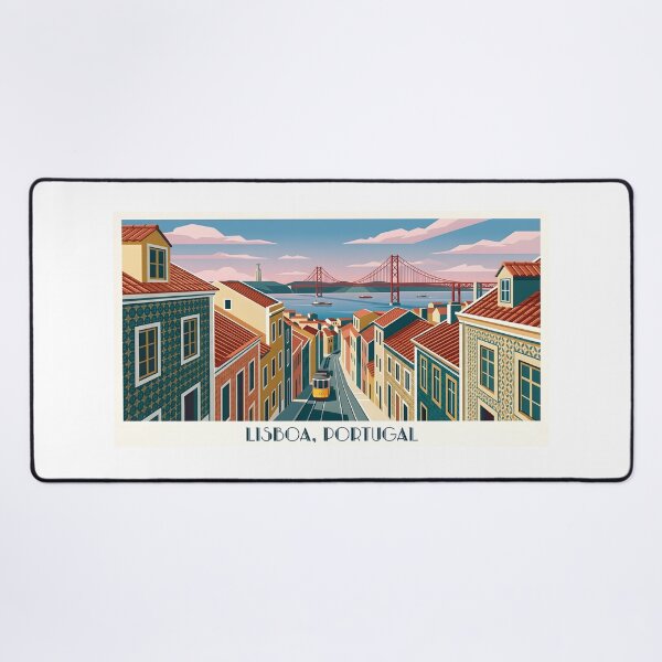 Item preview, Lisbon Cityscape - Vintage Travel Poster of Portugal designed and sold by Paulocdias.