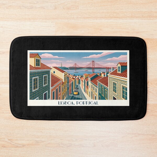 Item preview, Lisbon Cityscape - Vintage Travel Poster of Portugal designed and sold by Paulocdias.