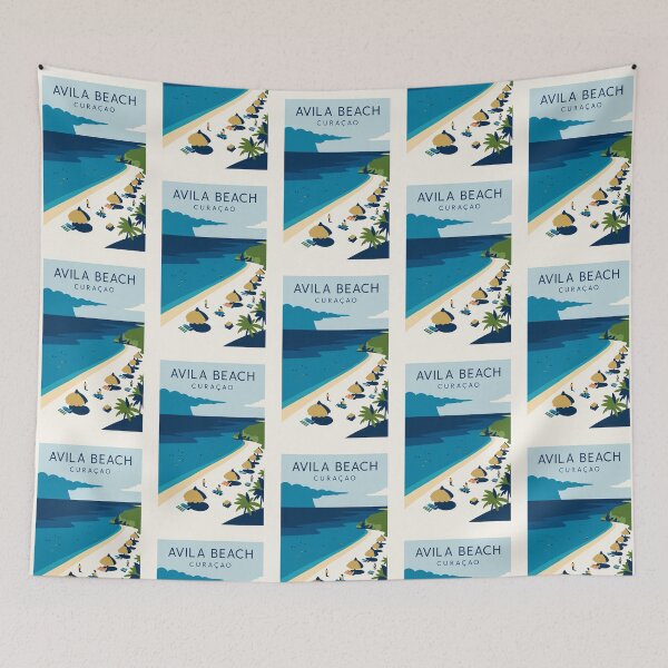 Item preview, Avila Beach Curaçao Travel Art designed and sold by Beyond Destinations.