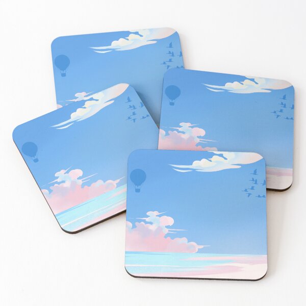 Item preview, Minimal Pastel Sky and Ocean Aesthetic Background | Soft Dreamy Landscape Illustration designed and sold by NA-art725.