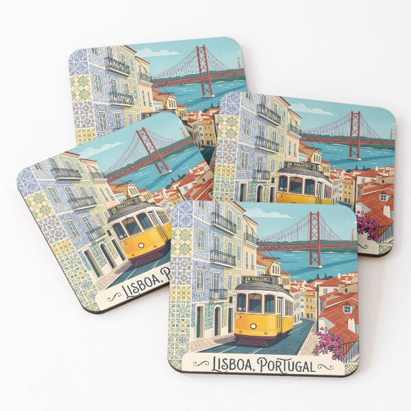 Item preview, Lisbon Souvenir Collage - Portuguese Tram and City Landmarks designed and sold by Paulocdias.