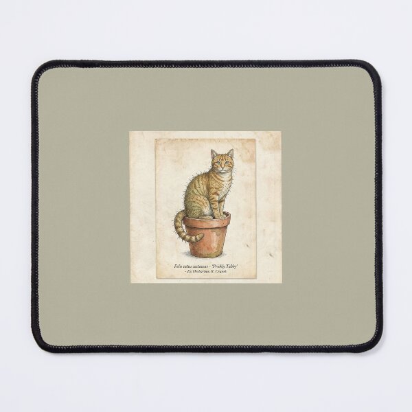 Item preview, The Prickly Tabby: Vintage Botanical Cactus Cat designed and sold by PrintQuarry.