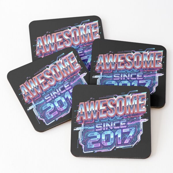Item preview, Awesome Since 2017 - Retro Neon Style designed and sold by phamso99999.