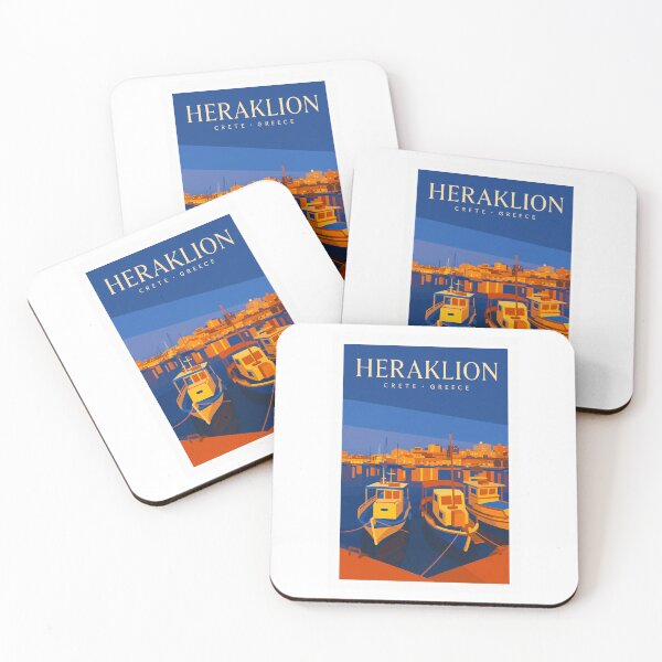 Item preview, Heraklion Harbor Glow: Crete Greece Retro Poster designed and sold by Beyond Destinations.