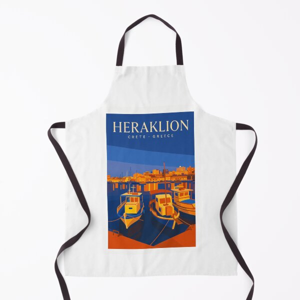 Item preview, Heraklion Harbor Glow: Crete Greece Retro Poster designed and sold by Beyond Destinations.