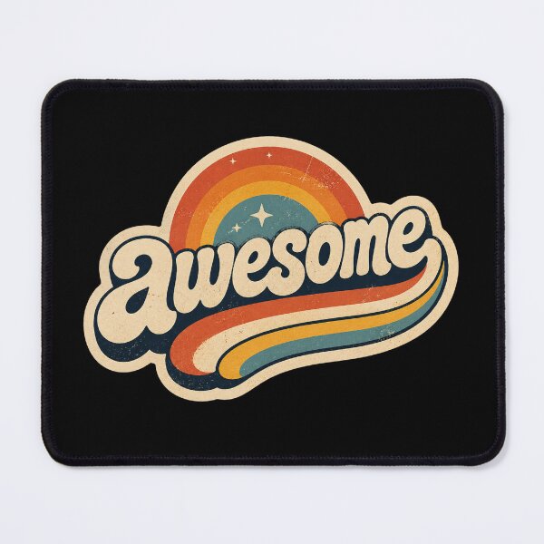 Item preview, Retro "Awesome" Sticker – Vintage 70s Aesthetic with Rainbow designed and sold by Euphoric Girls Store.