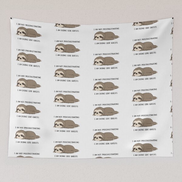 Item preview, I’m Not Procrastinating I’m Doing Side Quests – Funny Sloth Gamer Meme Design designed and sold by klebtgut.