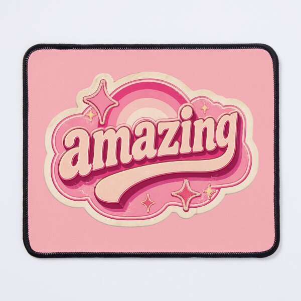 Item preview, Retro "Amazing" Sticker – Y2K Pink Aesthetic and Sparkling Vibes designed and sold by Euphoric Girls Store.