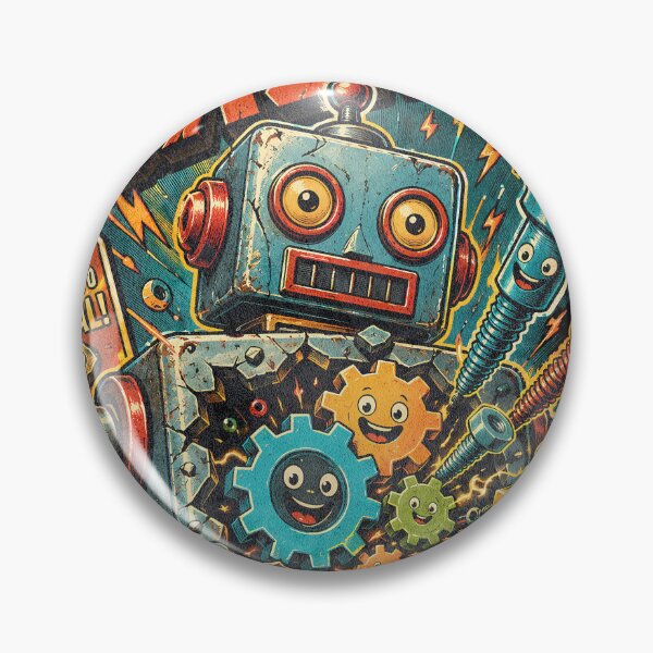 Item preview, Cyber Crunch Colorful Vintage Mecha Art designed and sold by Highwayman1975.