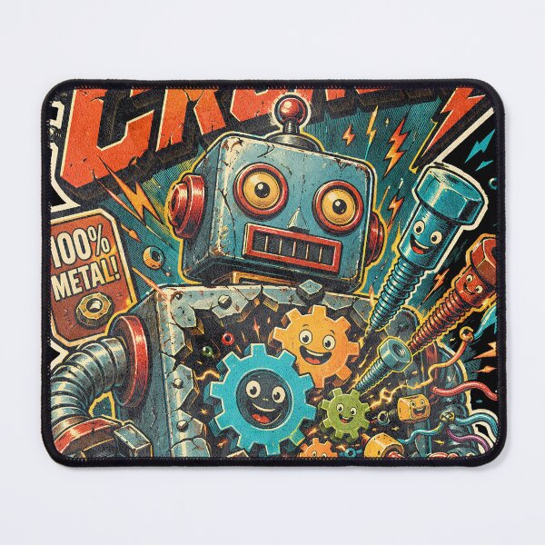 Item preview, Cyber Crunch Colorful Vintage Mecha Art designed and sold by Highwayman1975.