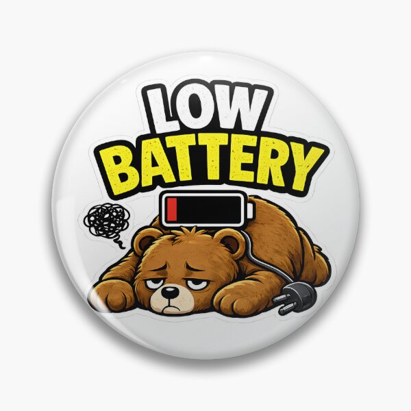 Item preview, LOW BATTERY Sticker – Socially Exhausted Cute Meme, Introvert Energy, Relatable Humor designed and sold by TheLazyVibe.