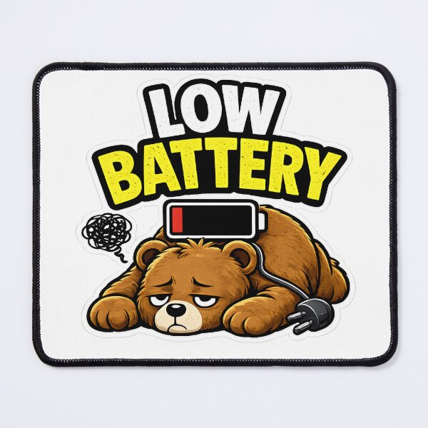 Item preview, LOW BATTERY Sticker – Socially Exhausted Cute Meme, Introvert Energy, Relatable Humor designed and sold by TheLazyVibe.