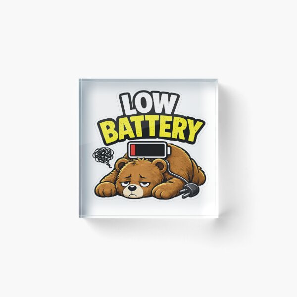 Item preview, LOW BATTERY Sticker – Socially Exhausted Cute Meme, Introvert Energy, Relatable Humor designed and sold by TheLazyVibe.
