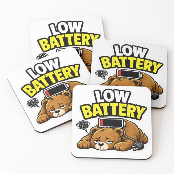 Item preview, LOW BATTERY Sticker – Socially Exhausted Cute Meme, Introvert Energy, Relatable Humor designed and sold by TheLazyVibe.