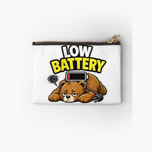 Item preview, LOW BATTERY Sticker – Socially Exhausted Cute Meme, Introvert Energy, Relatable Humor designed and sold by TheLazyVibe.