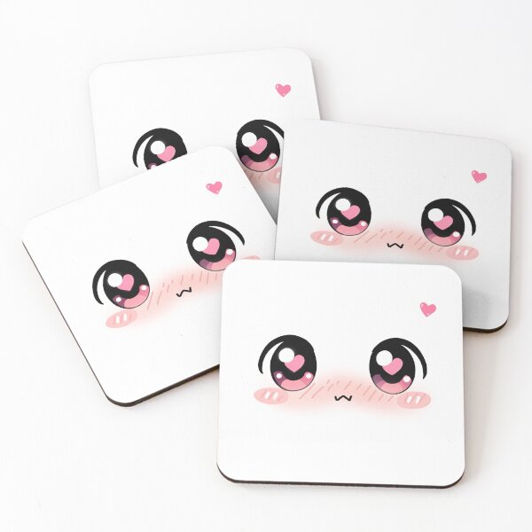 Item preview, Kawaii Blushy Heart Eyes - Cute Shy Chibi Face designed and sold by StyleNext.