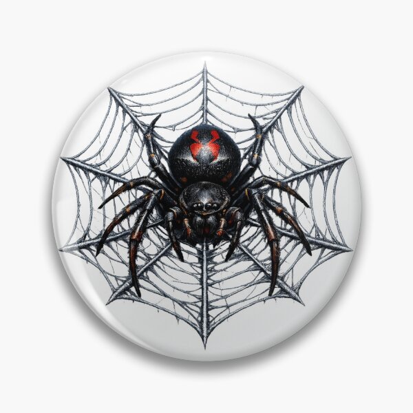 Item preview, Detailed Creepy Spider on Web – Realistic Dark Nature Art designed and sold by Cauldron Crafts.