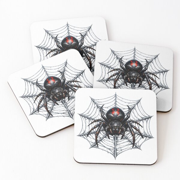 Item preview, Detailed Creepy Spider on Web – Realistic Dark Nature Art designed and sold by Cauldron Crafts.