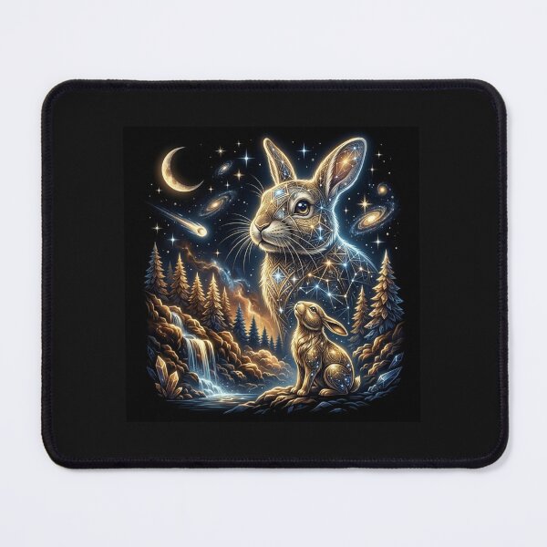 Item preview, Cosmic Hare and Young Rabbit Under Starry Night Sky designed and sold by phamso99999.
