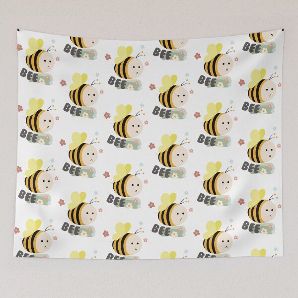 Item preview, Cute Chubby Bumble Bee with Flowers Illustration designed and sold by SomeHitori.