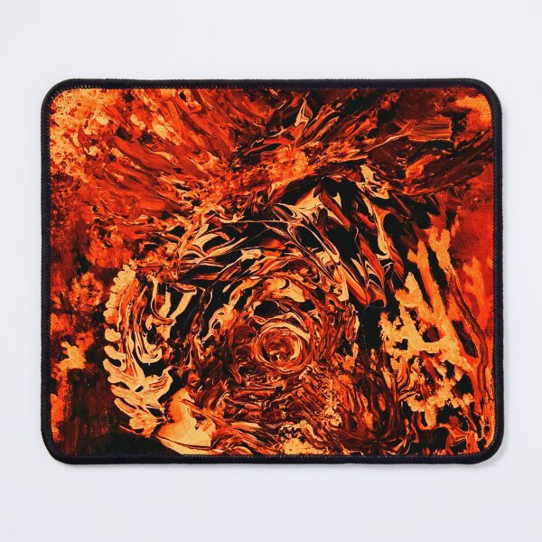 Item preview, Fiery Abstract Vortex Art Print, Red Orange Fluid Painting, Lava Energy Swirl, Bold Dramatic Wall Decor designed and sold by Dominika Brodowska.