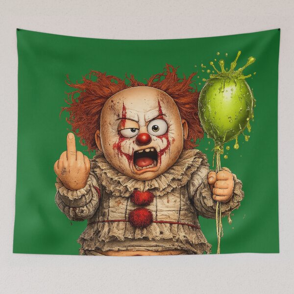 Item preview, Cute Horror Cartoon with clown – Dark Humor Parody Character, Spooky Halloween Design, Funny Scary Gift - Chimou designed and sold by WotanArt.