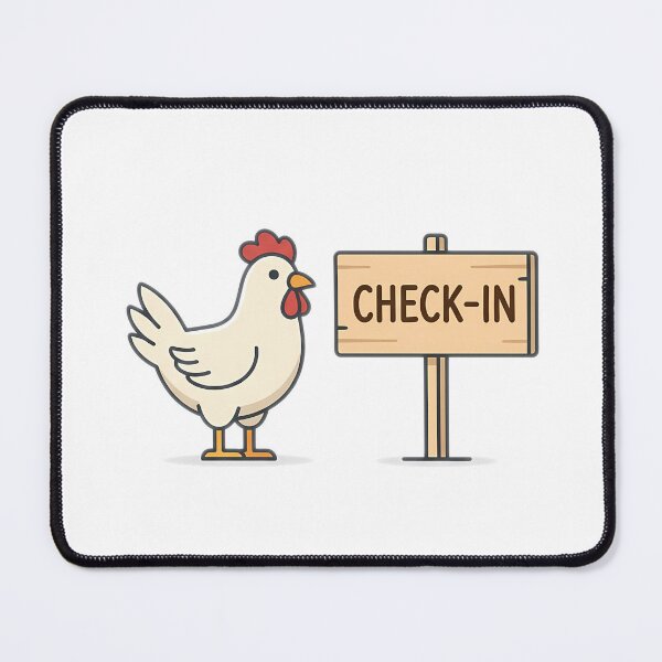 Item preview, Chicken Check-In Funny Travel Pun designed and sold by Ar0undTheW0rld.