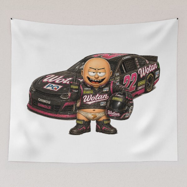 Aperçu de l'œuvre Funny Nascar driver Cartoon – Nascar Humor Design, Chimou Character, Perfect Gift for Nascar Fans créée et vendue par WotanArt.