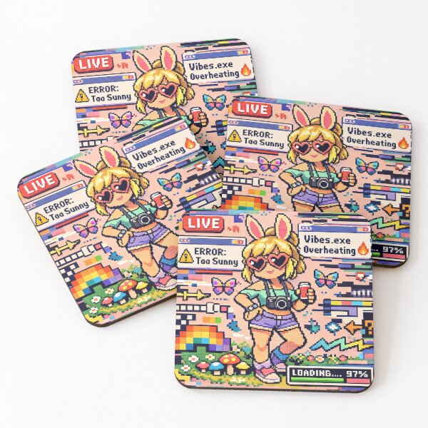 Item preview, Pixel Art Gamer Bunny - Vibes.exe Overheating designed and sold by ForestCuties.